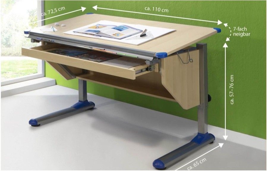 Adjustable height children desk