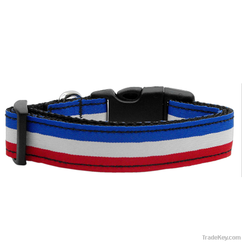 Nylon Stripe Webbing Dog Collar