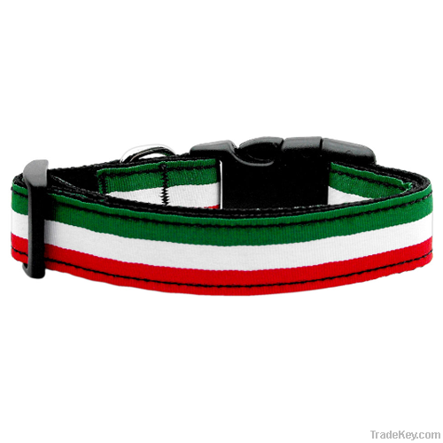 Nylon Stripe Webbing Dog Collar