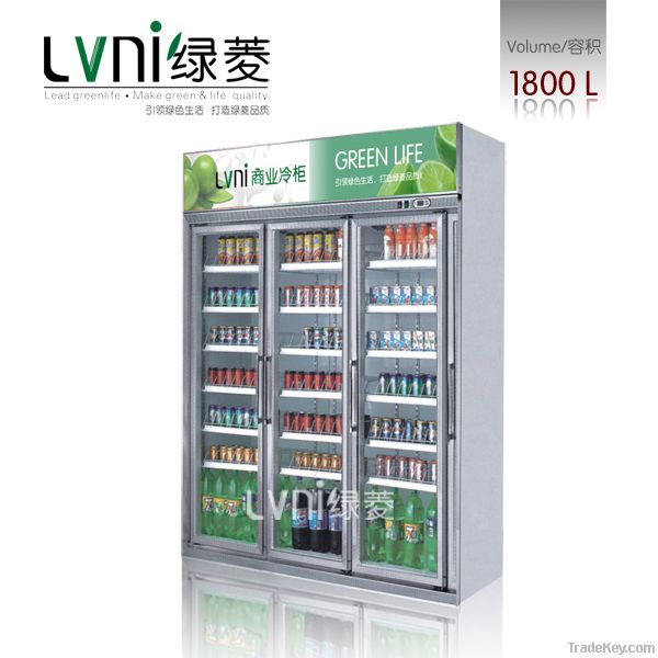 LVNI 1800L supermarket display fridge/ side by side refrigerator /beve