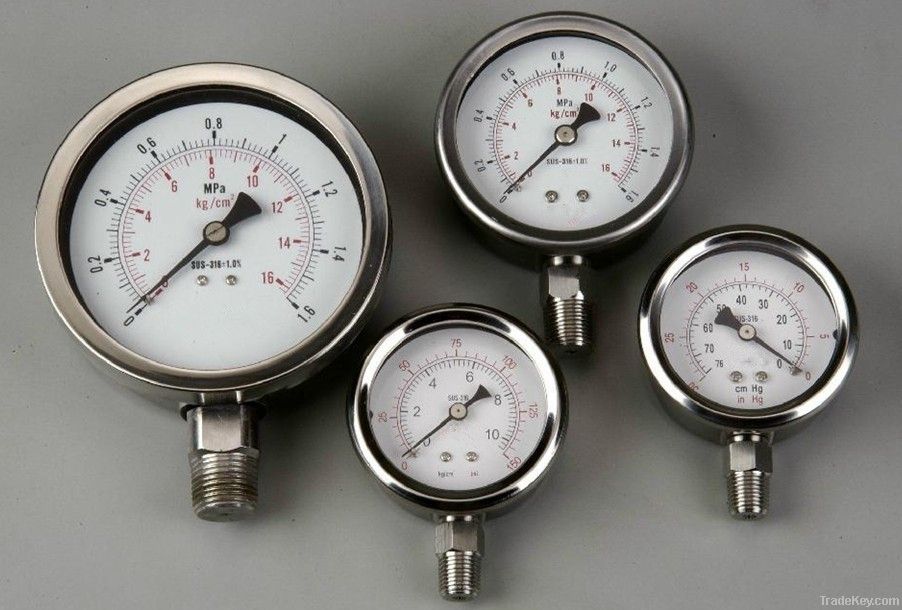 liquid filled pressure gauge all stainless steel