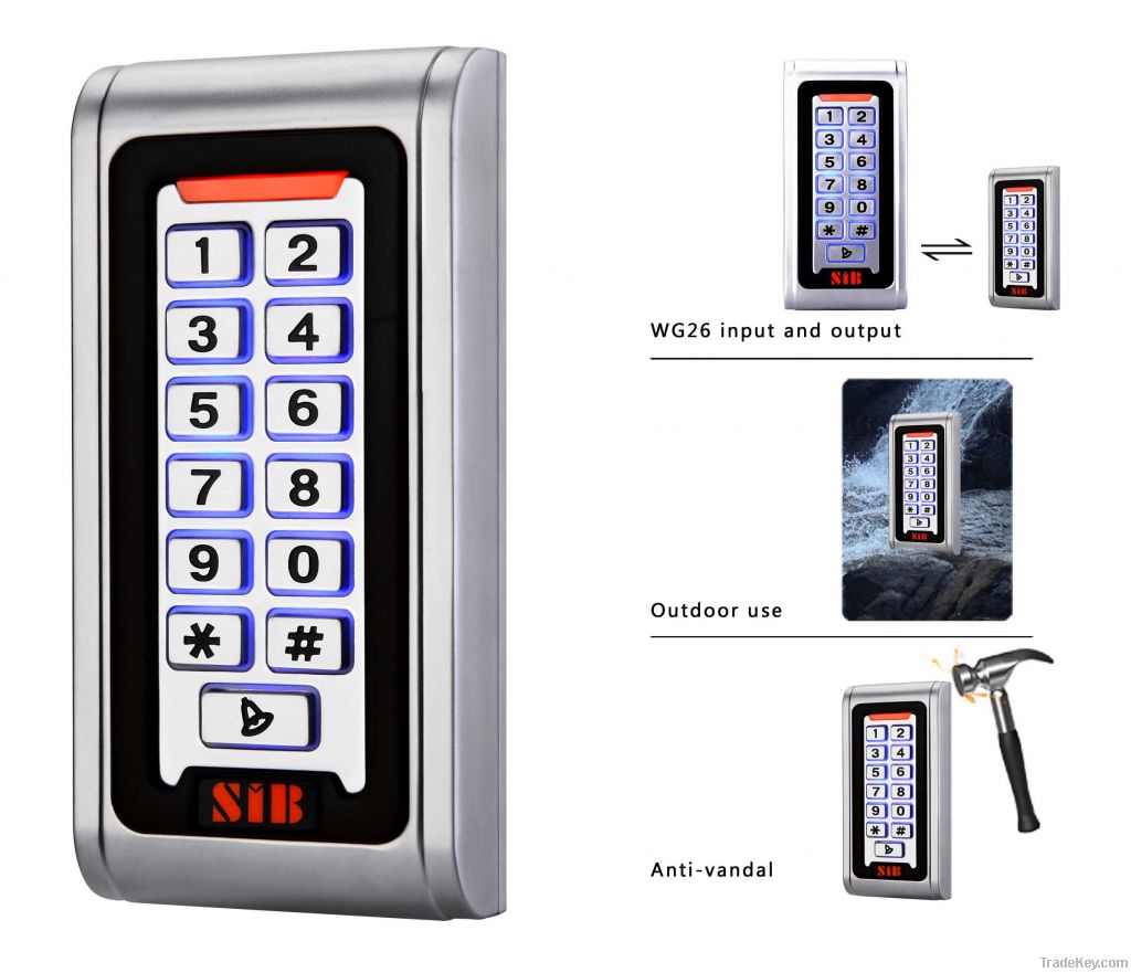 Metal waterproof standalone keypad access control