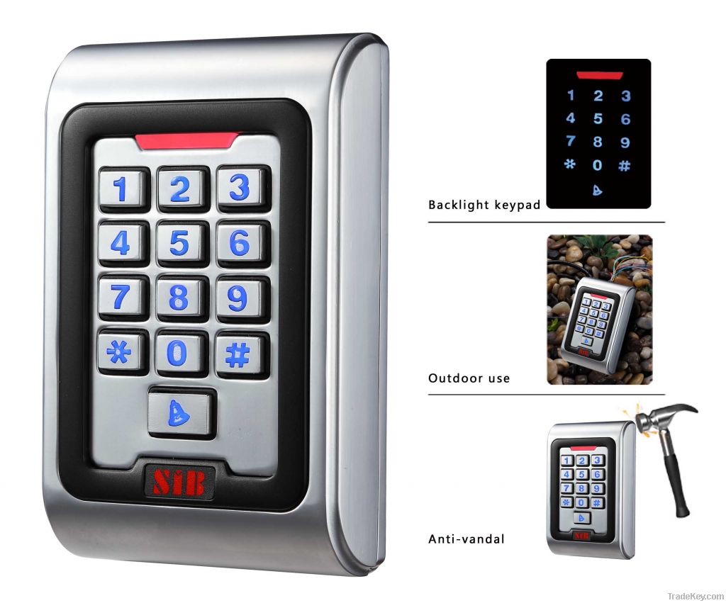 Metal waterproof standalone keypad access control