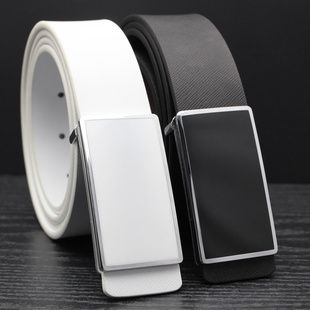 White leather belt Korean version 