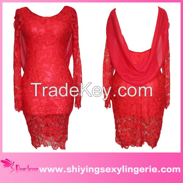 wholesale sexy crochet open back ladies night dress sex