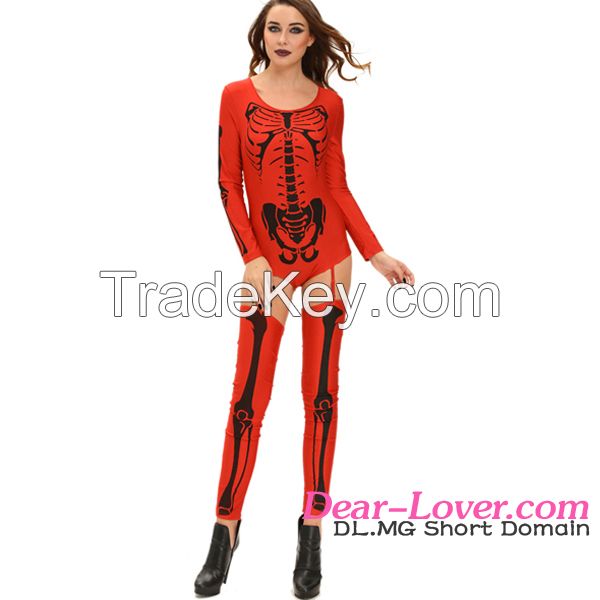 new arrival Red Bad To The Bone adult Halloween Skeleton costume