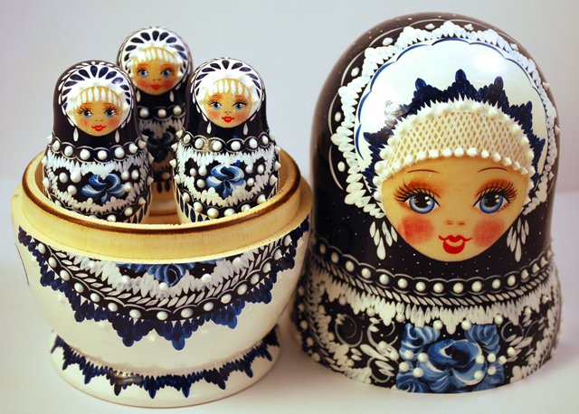 Beautiful Set Of 13 Russian Wooden Nesting Dolls (matryoshkas)