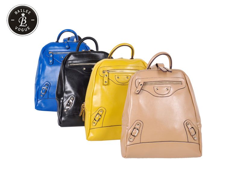 Korean style college PU leather backpack