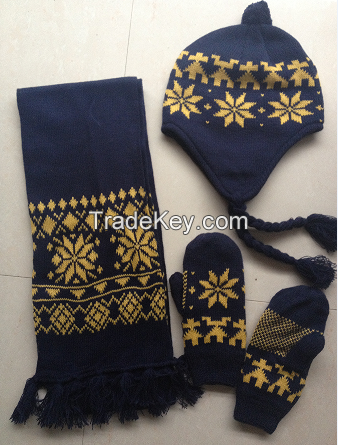 2017 knitted fashion jacquard scarf