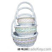 round painting rattan willow basket