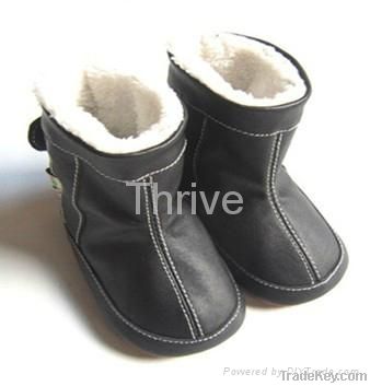 Baby soft sole leather boot infant toddler warm shoes