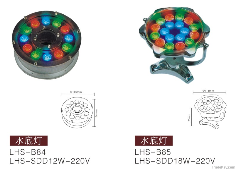 CE&ROHS DC24V RGB 12x1w led underwater light