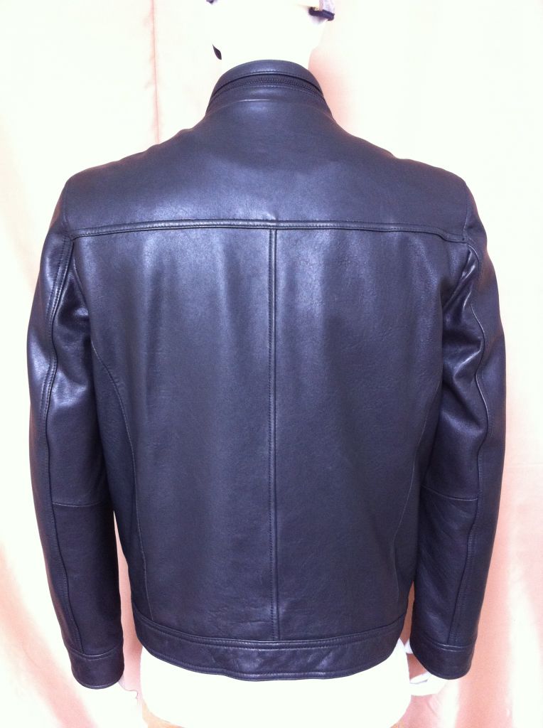 2014 new fashion brand motorcycle genuine leather clothing ,men's leather jacket