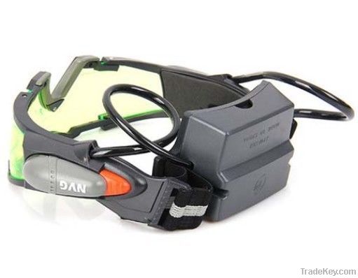 Night vision goggles with flip-out lights