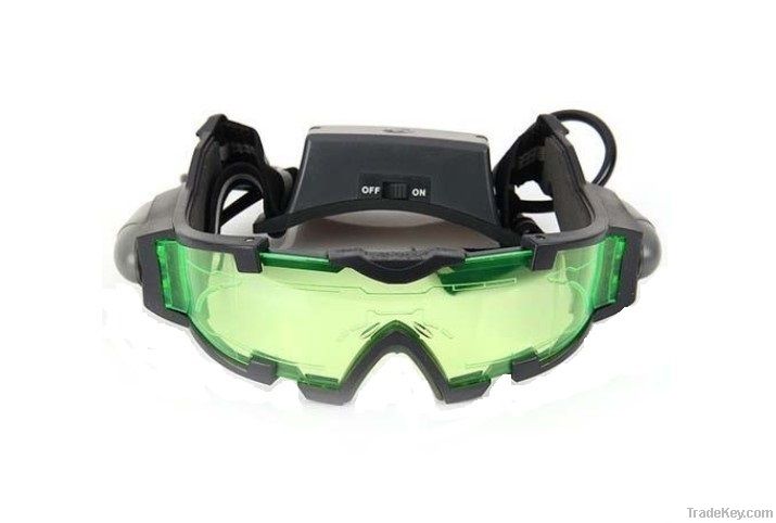 Night vision goggles with flip-out lights