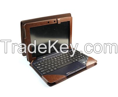 Brown Leather Keyboard Pouch Folio Stand Case Cover for ASUS Transform