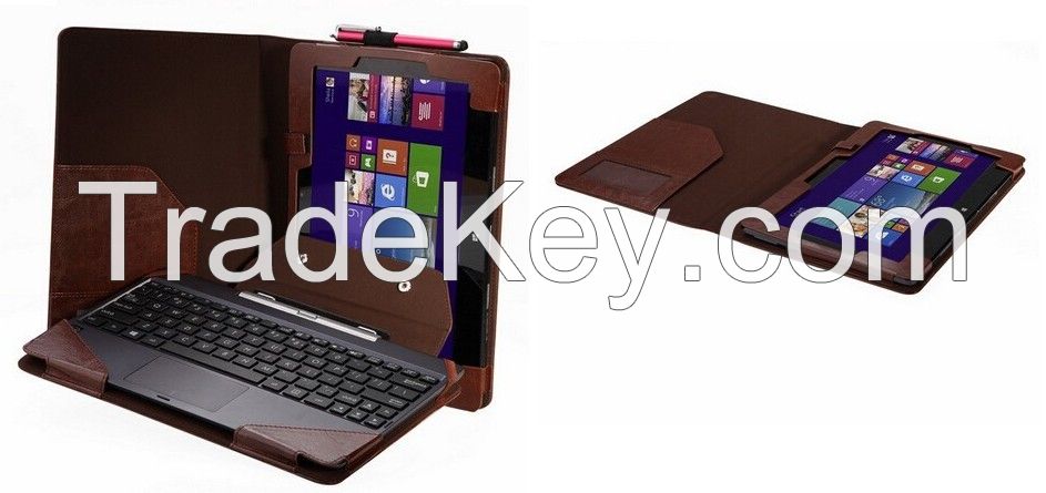 Brown Leather PU Keyboard Pouch Folio Stand Case Cover