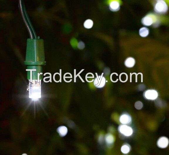 White Solar Power 100 LED String Light Strip