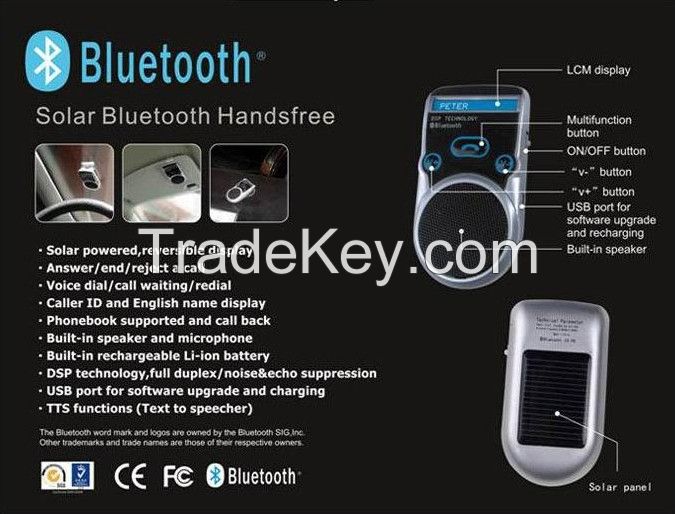 Solar Bluetooth Handsfree Car Kit Speaker