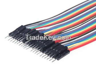 40pcs in Row Cable 20cm 2.54mm 1pin 1p-1p Female to Male jumper wire f