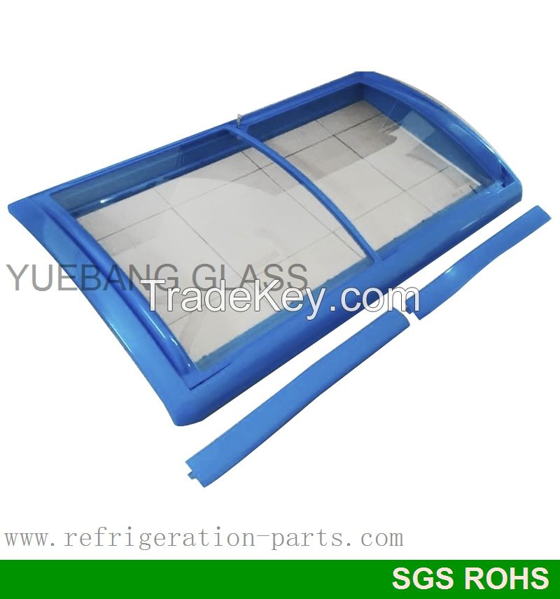 Curved glass door for chest freezer parts