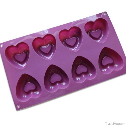 6 cup heart shape silicone muffin tray or silicone muffin mould