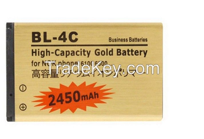  High Capacity 3.7V 2450mAh Golden BL-4C Battery For Nokia BL 4C C2-05 2220 6100 6300 Battery