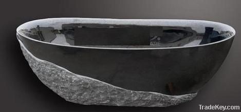 Shanxi Balck Granite oval bathtub