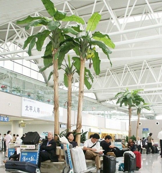 Artificial fake big decorative wooden banana tree