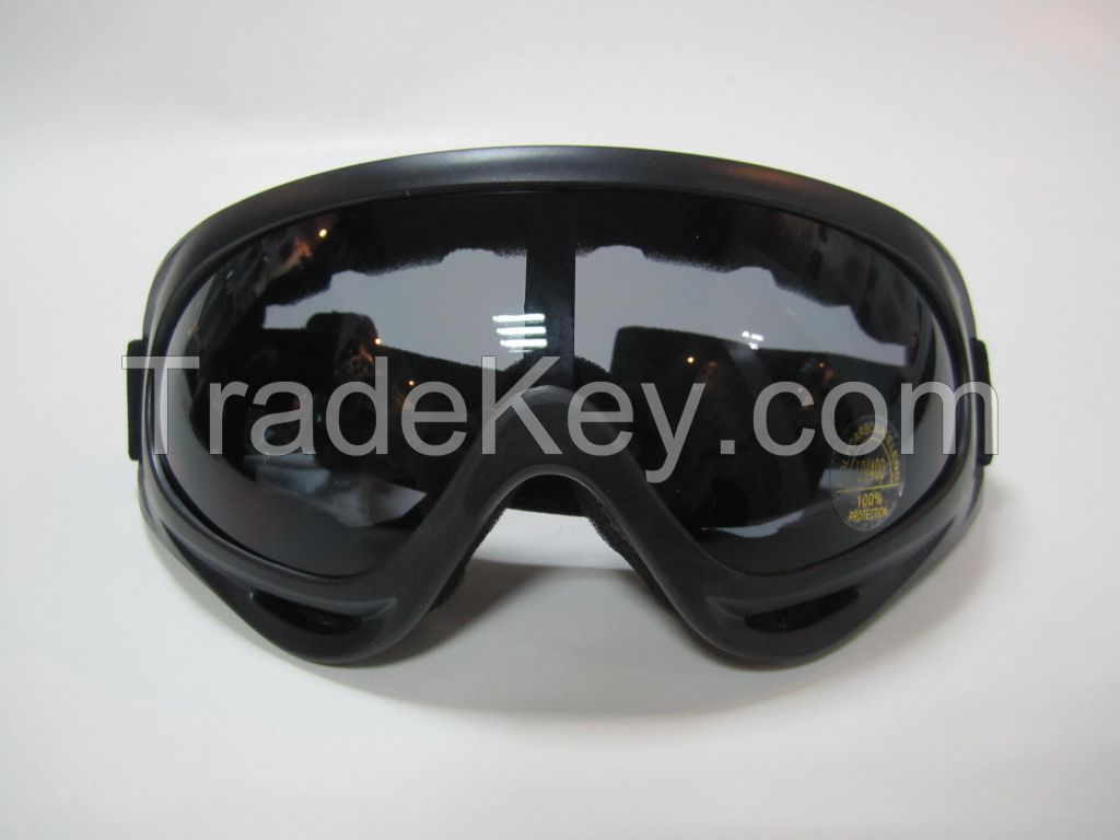 PC frame motocross dirt bike goggles with transparent lens