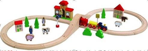 40 pcs wooden train set