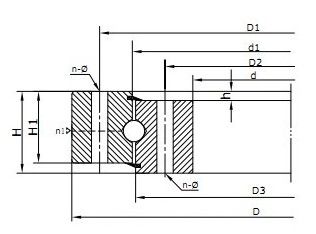 Four-point contact ball slewing bearings