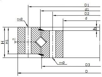 Crossed cylindrical roller slewing bearings