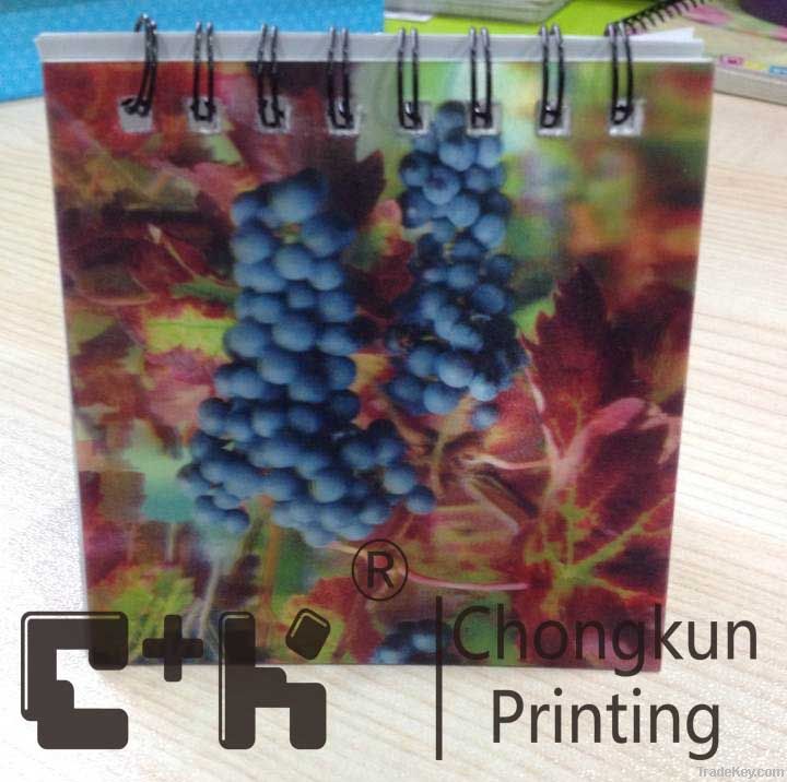 3D lenticular PET wall calendar  hook steady visual effect  cartoon gr