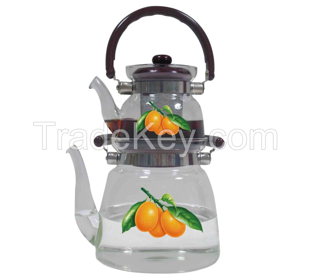 set of the heat resistant  glass teapot