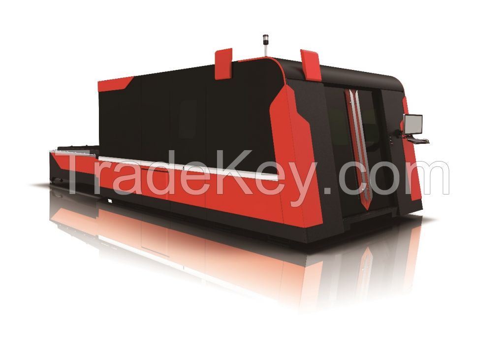 GZ1560HS High Speed Fiber Laser Cutting Machine with Housing and Exchange Table