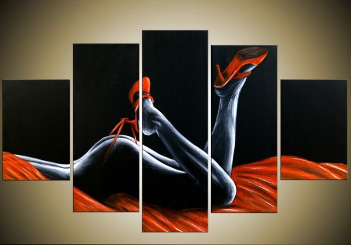 Pop nude girl art painting canvas