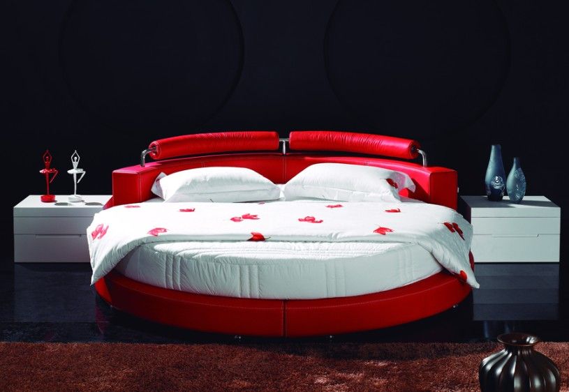 V29 round Leather Bed