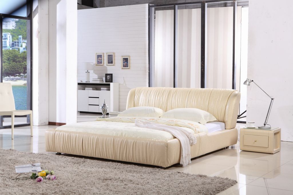 9912  China supplier modern design leather bed