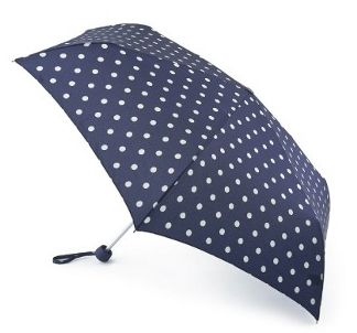 blue with white polka dots umbrella of 3 fold anti-uv 