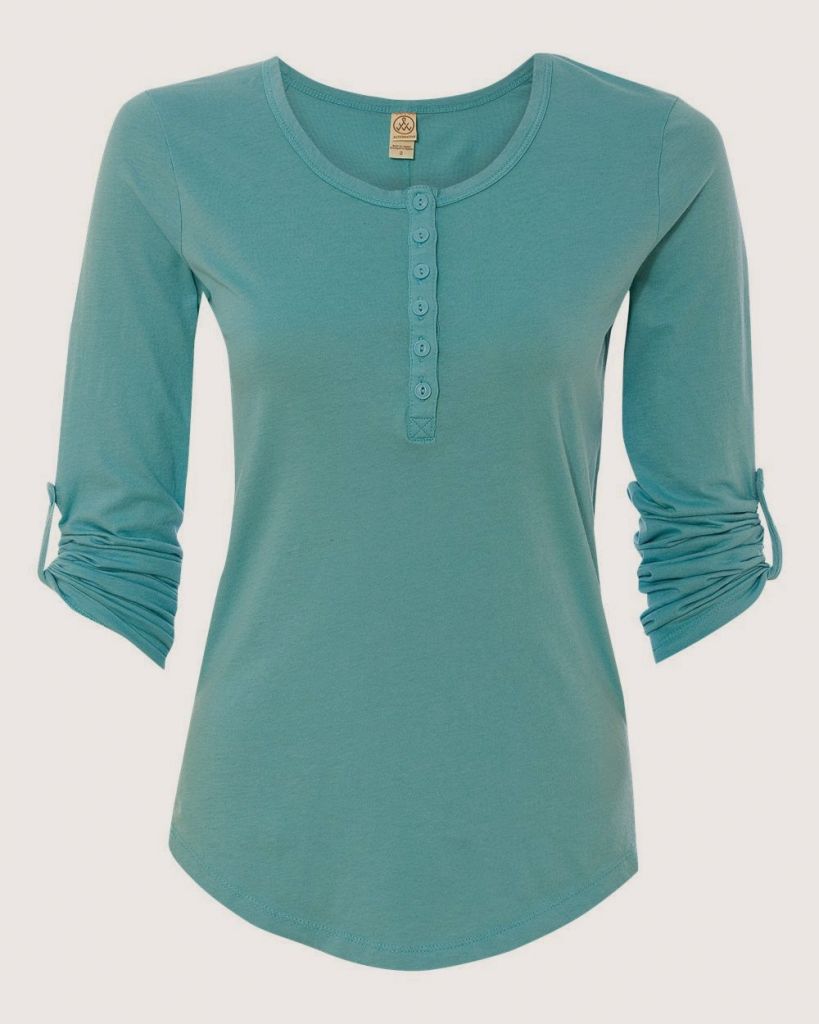 Ladies Rib-Sleeve  Scoopneck T-Shirt