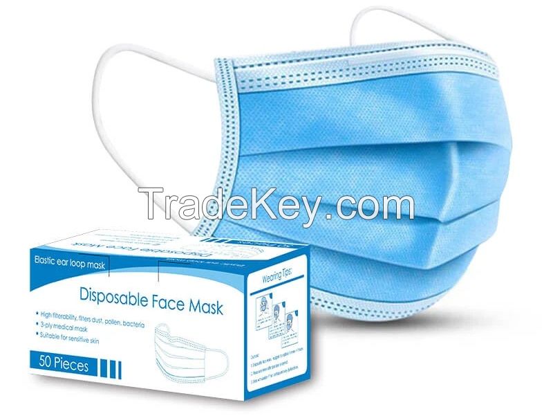 Disposable Earloop 3 ply Disposable Face Mask