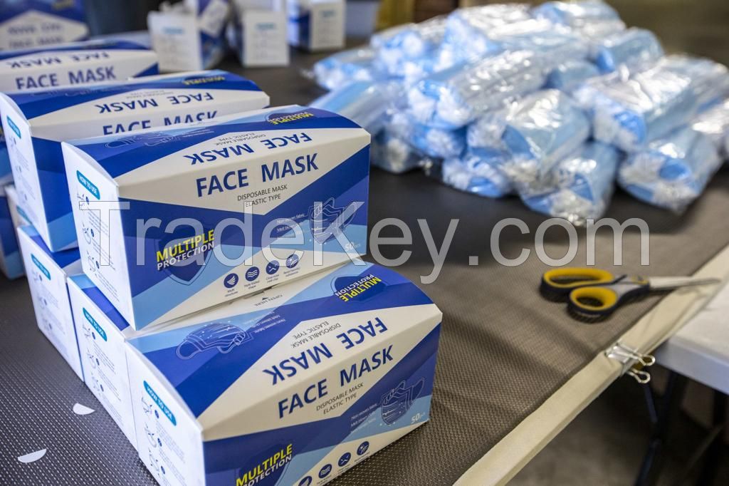 High Quality cheap PPE 3 ply earloop face mask disposable 