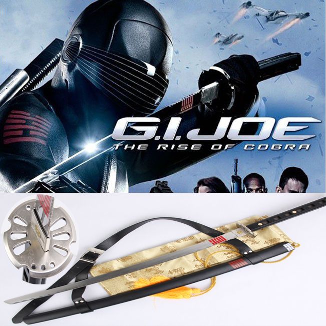 Cartoon Sword- cosplay sword-Movie Storm Shadow Ninja Sword Snake Eyes Black Katana 