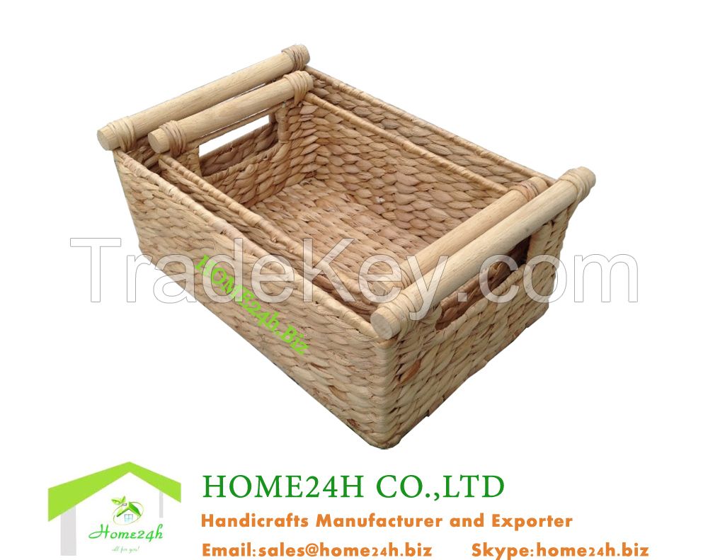 Water Hyacinth Handwoven Storage Baskets HO2001-Home24h