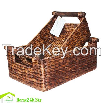 Water Hyacinth Handwoven Storage Baskets HO2001-Home24h