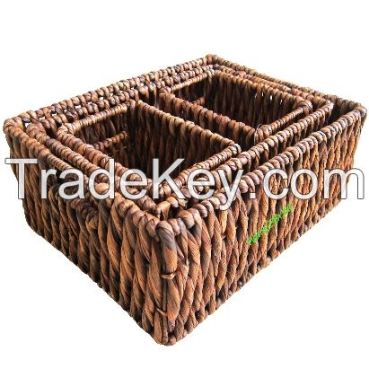 Storage Baskets Natural Water Hyacinth Iron Frame HO2064-Home24h.biz