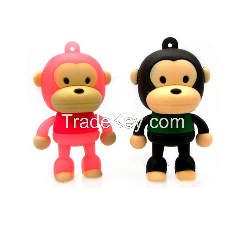 1GB 2GB 4GB 8GB 16GB 32GB PVC Novelty Monkey Shaped USB Memory Stick