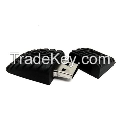 1GB 2GB 4GB 8GB 16GB 32GB PVC Tyre Shaped USB Flash Disk Customized Logo