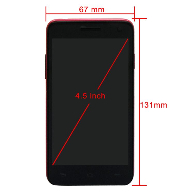 4.5 inch capacitive touch screen MTK6582 Quad core Android 4.2 WIFI GPS 3G Mobile Phone